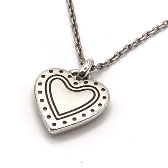 Brighton Pendant Necklace Heart Silver & Gold Plate Reversible Delicate Romantic - Picture 3 of 10